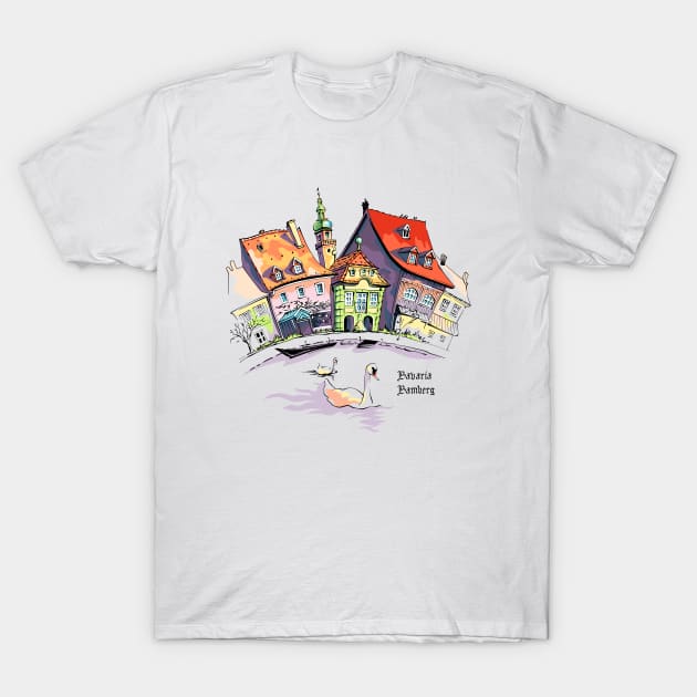 Vector sketch of Little Venice in Bamberg T-Shirt by kavalenkava